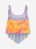 Haut de Maillot de Bain Tankini Asymétrique Teinté Rembourré de Grande Taille - Multi 4X
