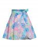 Starfish Shell Print Pastel Color Cinched Three Piece Tankini Swimsuit -  