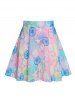 Starfish Shell Print Pastel Color Cinched Three Piece Tankini Swimsuit -  