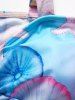 Starfish Shell Print Pastel Color Cinched Three Piece Tankini Swimsuit -  