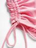 Starfish Shell Print Pastel Color Cinched Three Piece Tankini Swimsuit -  