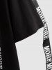 Cotton Short Sleeves MORE MORE Letter Tape Colorblock Tee -  