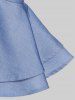 T-shirt Panneau en Dentelle Contrasté à Epaule Dénudée de Grande Taille - Bleu 4X | US 26-28