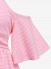 Plus Size Twist Cold Shoulder Handkerchief Textured Tee -  