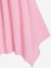 T-shirt Mouchoir Texturé Tordu à Epaule Dénudée de Grande Taille - Rose clair 1X | US 14-16