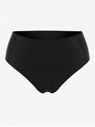 Plus Size Basic Full Coverage Bikini Bottom - BLACK - L