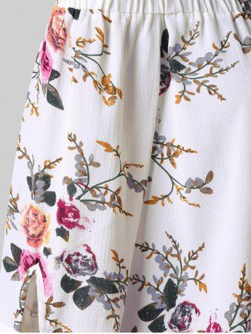 Plus Size Cottagecore Floral Cold Shoulder Blouse