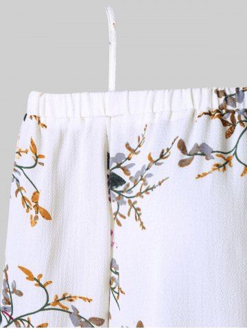 Plus Size Cottagecore Floral Cold Shoulder Blouse