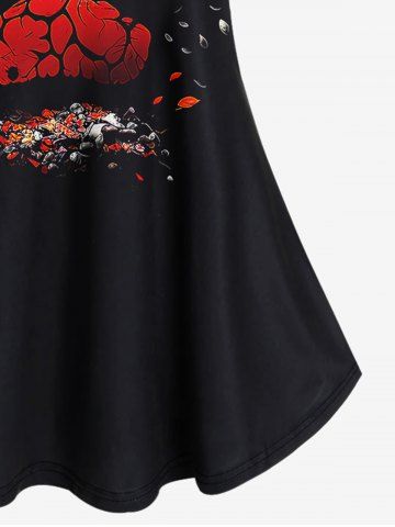 Gothic Cat Paws Print Cold Shoulder T-shirt