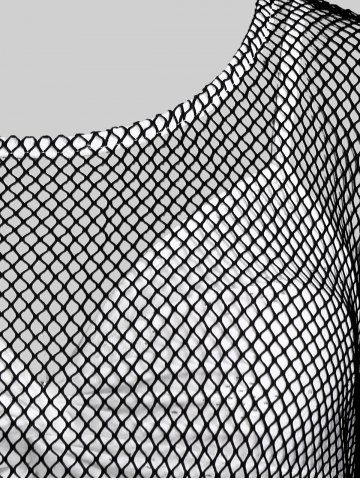 Plus Size Flutter Sleeves Net Tee and Twist Broderie Anglaise Handkerchief Top Set