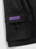 Short Cargo Motif de Lettre avec Multi-Poches - Noir XXL