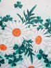 Daisy Print Guipure Lace Insert Casual Tank Top -  
