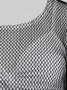 Plus Size Flutter Sleeves Net Tee and Twist Broderie Anglaise Handkerchief Top Set -  