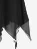 Plus Size Hanky Hem Pull On Mesh Midi Skirt -  