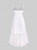 Plus Size Lace and Chiffon Ruffled Crisscross Maxi Sleeveless Wedding Dress -  