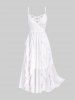Plus Size Lace and Chiffon Ruffled Crisscross Maxi Sleeveless Wedding Dress -  