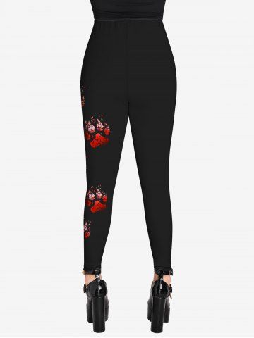 Gothic Cat Paws Print Leggings
