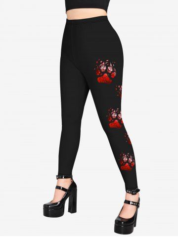 Gothic Cat Paws Print Leggings
