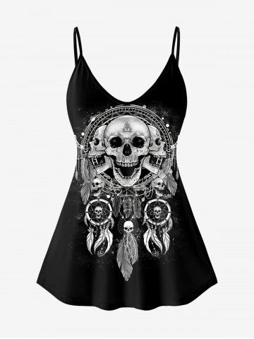 Gothic Skull Dreamcatcher Print Cami Top (Adjustable Straps)