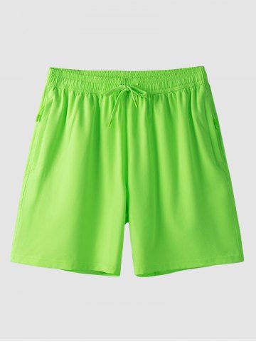 Zip Pocket Design Quick-dry Shorts - GREEN - XL