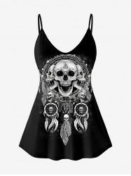 Gothic Skull Dreamcatcher Print Cami Top (Adjustable Straps) -  