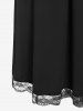 Plus Size Keyhole Lace Frill Mesh Flutter Sleeves A Line Midi Dress -  