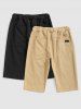 2Pcs Patch Design Casual Knee-length Shorts -  