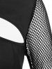 Gothic Sheer Fishnet Sleeve Cutout Thumbhole Top -  