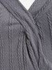 Plus Size Cold Shoulder Cutout Cable Knit Bodycon Midi Knit Dress -  