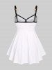 Plus Size Hollow Out Cinched Ruched Backless 2 in 1 Tee -  