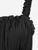 Robe Corset Gothique Superposée Haute Basse à Volants à Lacets - Rouge foncé 5x | US 30-32