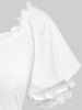 Gothic Retro Frilled Lace Panel Ruffle Top -  