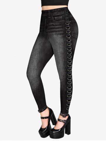 Gothic 3D Jean Print Jeggings