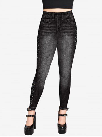 Gothic 3D Jean Print Jeggings