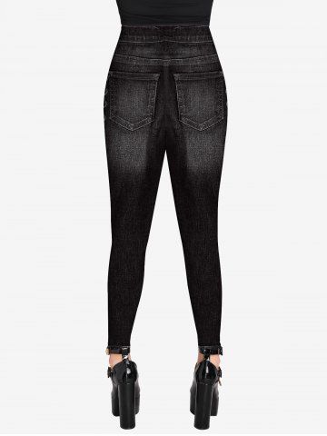 Gothic 3D Jean Print Jeggings
