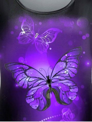 Plus Size 3D Sparkles Butterfly Printed Short Sleeves Tee