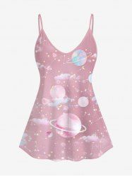 Plus Size Planet Printed Cami Top -  