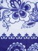 Flower Paisley Butterfly Print Colorblock Plunge Tankini Swimsuit -  