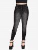 Gothic 3D Jean Print Jeggings -  