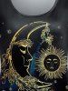 Plus Size Moon Sun Printed Short Sleeves Tee -  