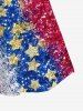 Plus Size Glitter Patriotic American Flag Printed Cami Top -  