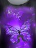 Plus Size 3D Sparkles Butterfly Printed Short Sleeves Tee -  