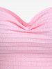 Plus Size Textured Cowl Front Cinched Ruched Cami Top -  