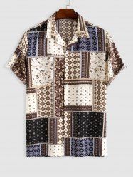 Ethnic Style Paisley Pattern Short Sleeves Shirt -  