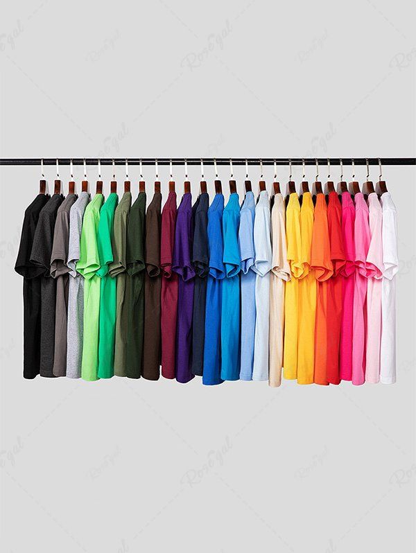 Outfit Plain Color Basic Short Sleeves T-shirt  