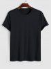 Plain Color Basic Short Sleeves T-shirt -  