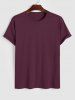 Plain Color Basic Short Sleeves T-shirt -  