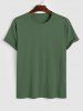 T-shirt de Base Simple à Manches Courtes - Vert clair M