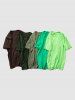 T-shirt de Base Simple à Manches Courtes - Vert clair M