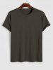 T-shirt de Base Simple à Manches Courtes - Café profond XL